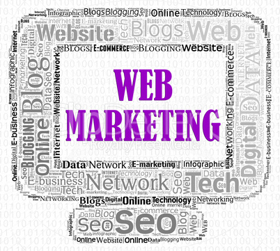 Web Marketing Represents Search Engine And Advertising