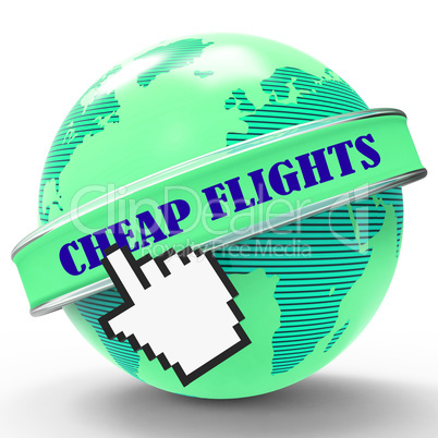 Cheap Flights Represents Reduction Sale And Promo