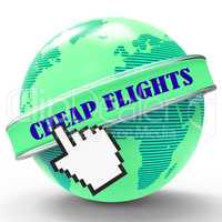 Cheap Flights Represents Reduction Sale And Promo