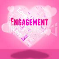 Engagement Heart Shows Couple Engaged And Betrothed