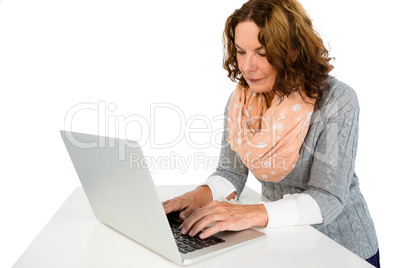 Woman using laptop