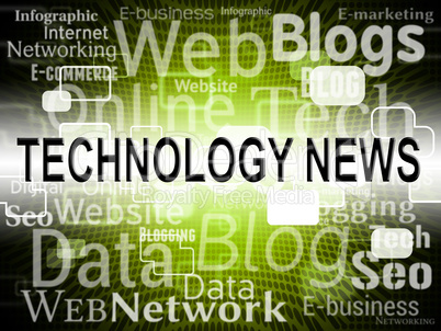 Technology News Represents Social Media And Digital