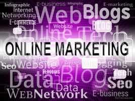 Online Marketing Shows Search Engine And Commerce
