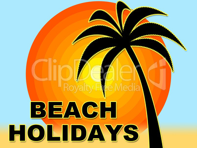 Beach Holidays Indicates Ocean Break And Vacational