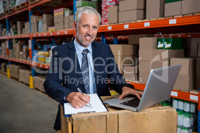 Business man concentrating during his work