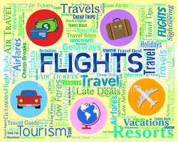 Flights Word Indicates Vacation Aeroplane And Abroad