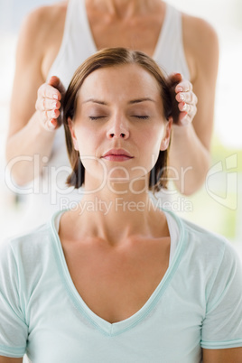 Young woman receiving massage