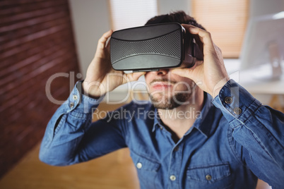 Man wearing virtual glass