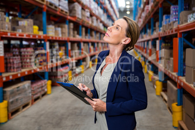 Business woman is concentrating during her work