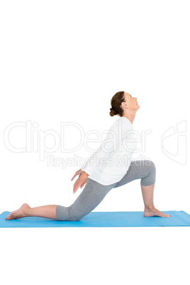 Side view of woman exercising