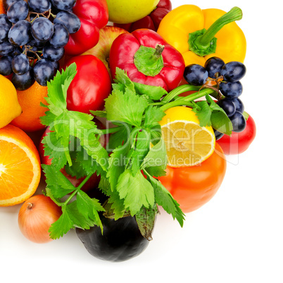 fruits and vegetables isolated on white background