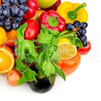 fruits and vegetables isolated on white background