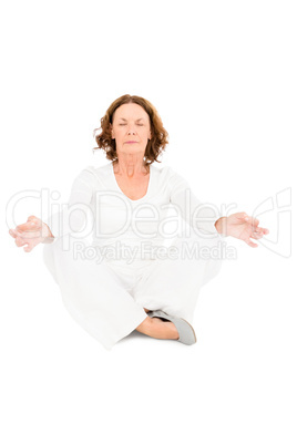 Full length of woman meditating