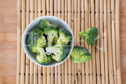 Directly above shot of broccoli in bowl