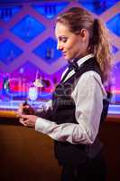Bartender taking order at nightclub