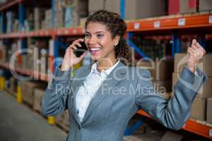 Business woman calling with someone