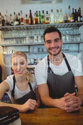 Portrait of co-workers at cafe