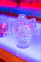 Ice cubes in glass of drink