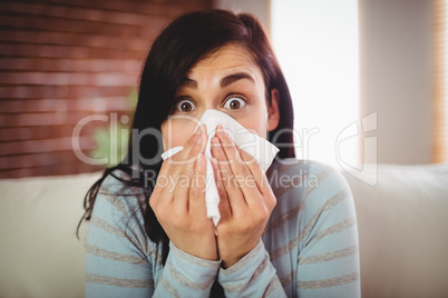 Portrait of shocked woman