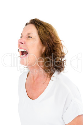 Angry mature woman shouting