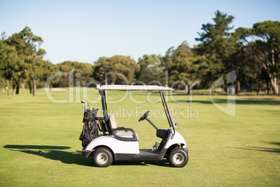 Golf buggy on golf course