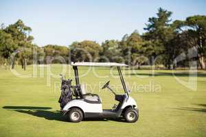 Golf buggy on golf course