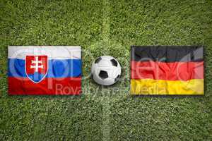Slovakia vs. Germany flags on soccer field