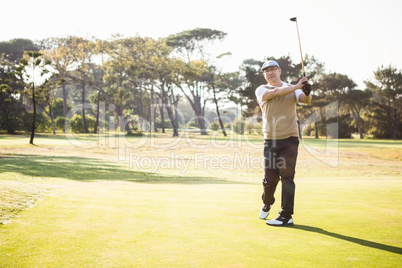 Sportsman playing golf