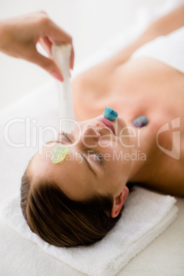 Woman receiving massage treatment