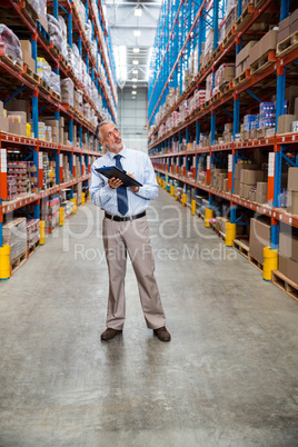 Business man is concentrating during his work