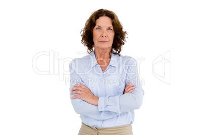 Serious mature woman with arms crossed