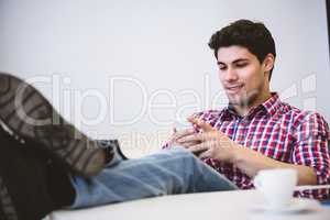 Businessman reading book