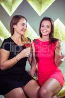 Smiling women enjoying in nightclub