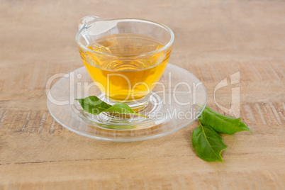 Green tea on table