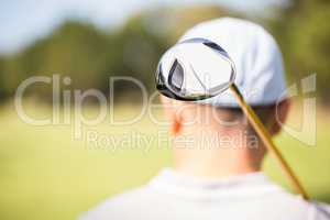 Focus on foreground of golf club