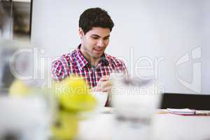 Businessman holding book