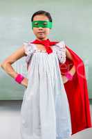 Portrait of girl dressed as superhero