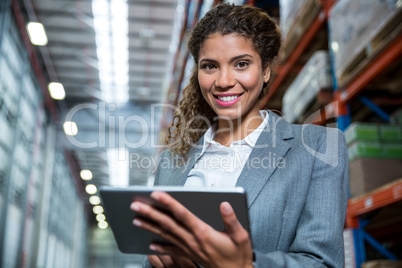 Business woman using her tablet
