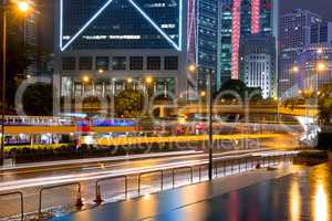 Night Traffic in Hong Kong after Rain