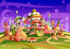 Mystery Wonderland. Fantastic Alien City.