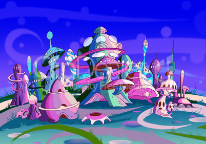 Mystery Wonderland. Fantastic Alien City.