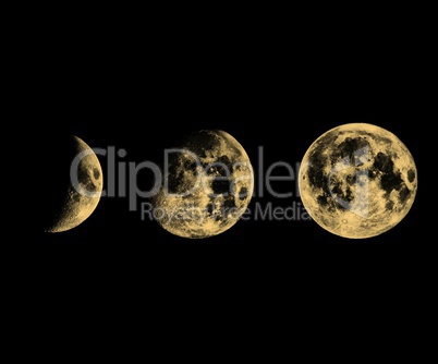 Moon phases sepia