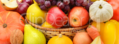 background of different fruits and vegetables