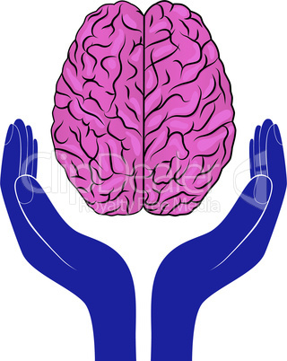 mental health sign vector human brain as concept