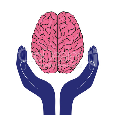 mental health sign vector human brain as concept