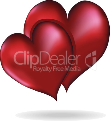 Hearts symbol of love vector element design Valentine's Day isolated on white
