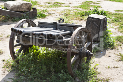 Ancient cannon on wheels photo