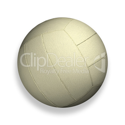 Volleyball isolated on a white background as a sports and fitness symbol of a team leisure activity playing with a leather ball serving a volley and rally in competition.
