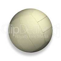 Volleyball isolated on a white background as a sports and fitness symbol of a team leisure activity playing with a leather ball serving a volley and rally in competition.