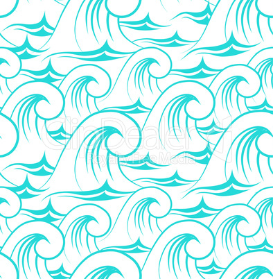 Water wave seamless pattern texture background design. Vector illustration.